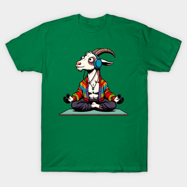 Funny goat yoga T-Shirt by TimeWarpWildlife